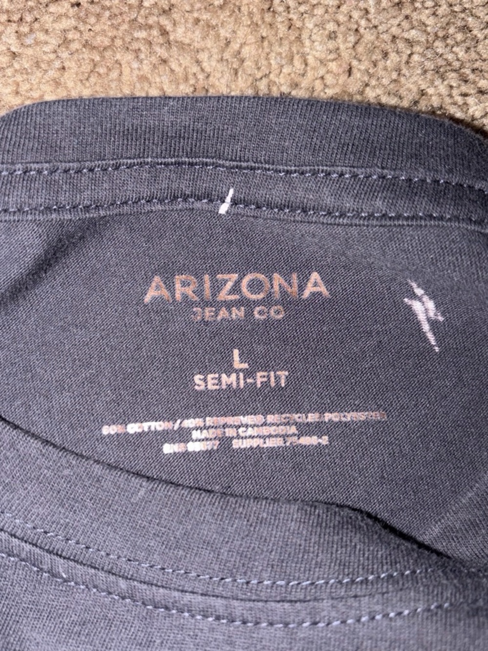 Arizona Jean Company Navy Tee with White Lightning Bolts - Picture 2 of 2